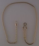 WHISTLE CHAIN Gold-tone with button style hook
